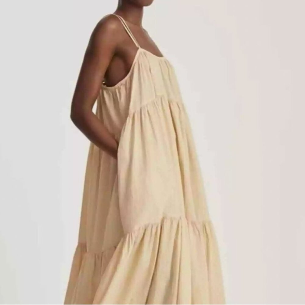 Everlane The Billow Tiered Cotton Maxi Dress